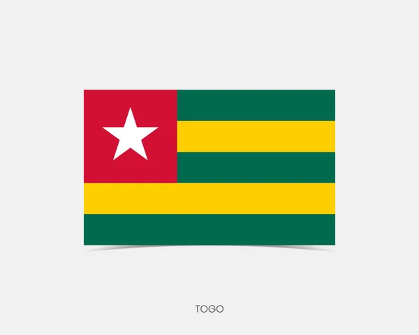 Togo Icône Drapeau Rectangulaire Avec Ombre — Image vectorielle