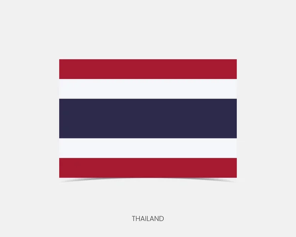 Tajlandia Prostokąt Flaga Ikona Cieniem — Wektor stockowy