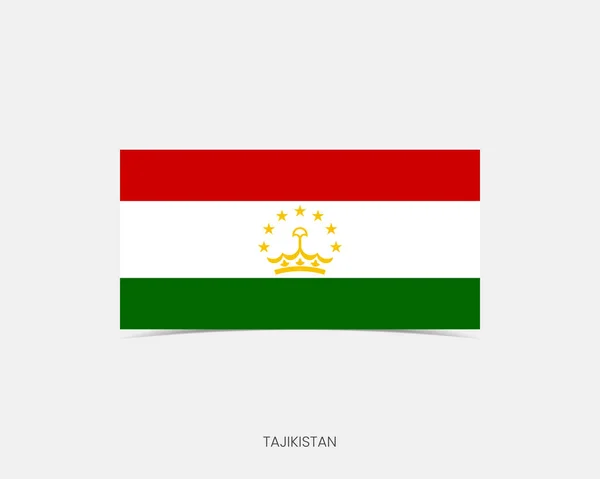 Tádžikistán Ikona Obdélníkového Vlajky Stínem — Stockový vektor