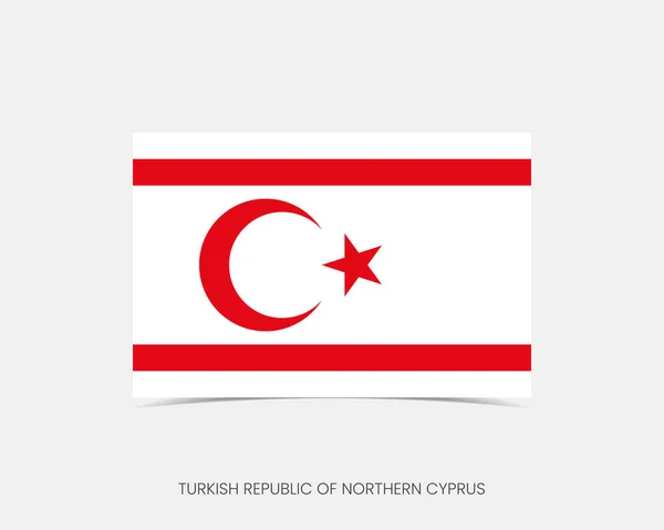 Turecká Republika Severní Kypr Ikona Obdélníkové Vlajky Stínem — Stockový vektor