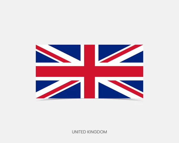 Storbritannien Rektangel Flagga Ikon Med Skugga — Stock vektor