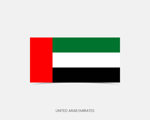 Egyesült Arab Emírségek Téglalap Zászló Ikon Árnyékkal — Stock Vector