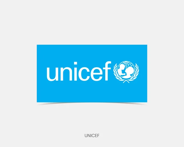 stock vector UNICEF Rectangle flag icon with shadow.