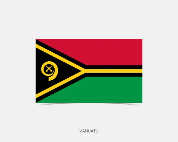 Vanuatu Rechteck Flagge Symbol Mit Schatten — Stockvektor
