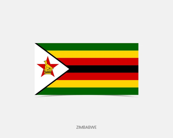 Zimbabwe Icona Bandiera Rettangolare Con Ombra — Vettoriale Stock