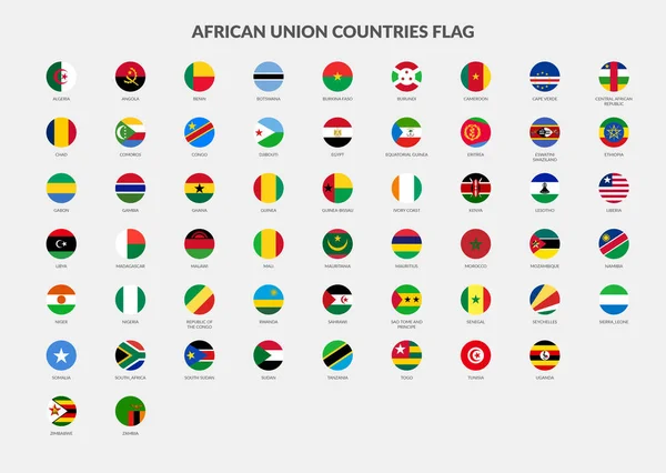 非洲联盟国家国旗图标系列 — 图库矢量图片