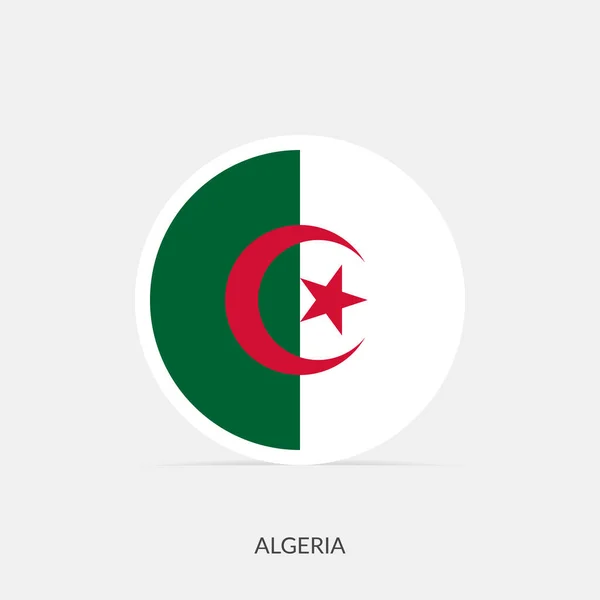 Argelia Icono Bandera Redonda Con Sombra — Archivo Imágenes Vectoriales