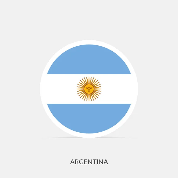 Icono Bandera Redonda Argentina Con Sombra — Vector de stock