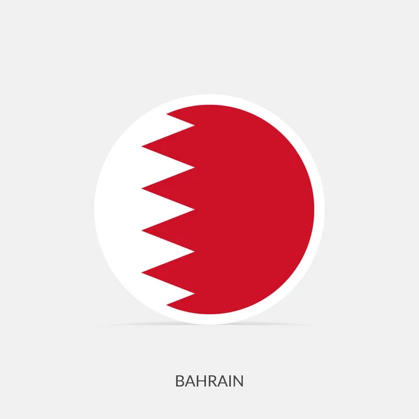 Bahrein Kerek Zászló Ikon Árnyék — Stock Vector