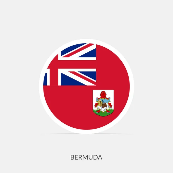 Ícone Bandeira Redonda Das Bermudas Com Sombra — Vetor de Stock