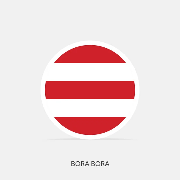 Bora Bora Flag Icon Shadow — Stock Vector