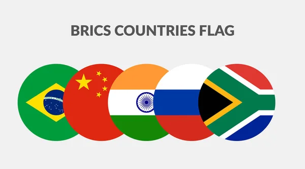 Brics Χώρες Σημαία Συλλογή Εικόνων — Διανυσματικό Αρχείο