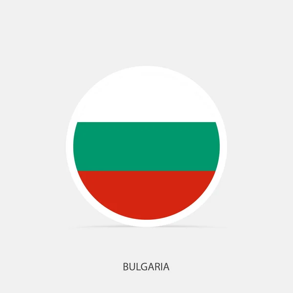 Bulgária Kerek Zászló Ikon Árnyékkal — Stock Vector
