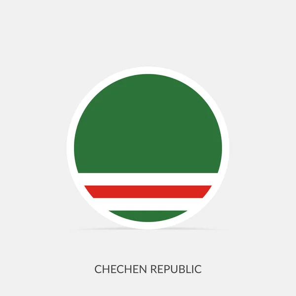 Chechen Republic Flag Icon Shadow — Stock Vector