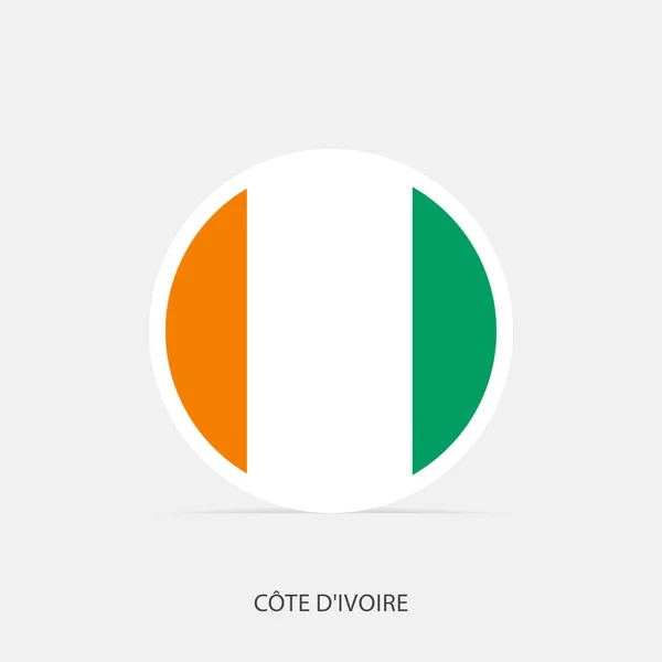 Cote Divoire Flag Icon Shadow — стоковый вектор