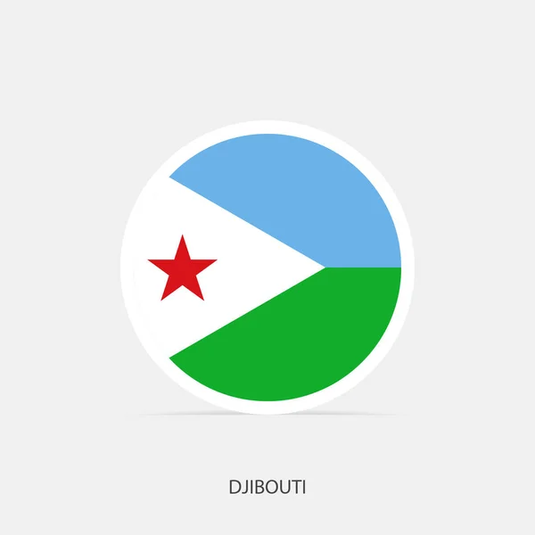 Ikona Džibutsko Kulaté Vlajky Stínem — Stockový vektor