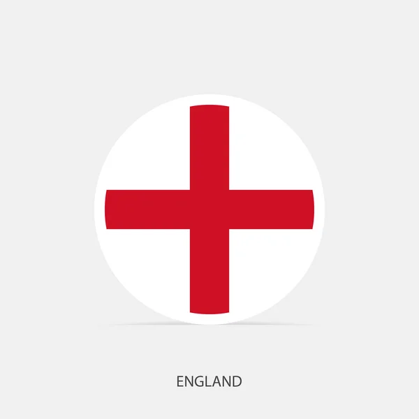 Inglaterra Ícone Bandeira Redonda Com Sombra — Vetor de Stock