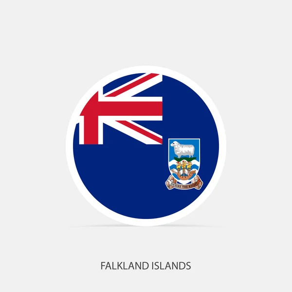 影とフォークランド諸島の丸い旗のアイコン — ストックベクタ