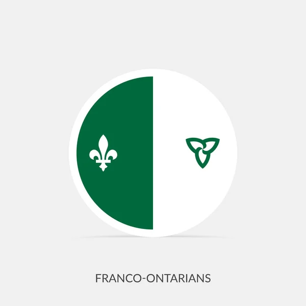 Franco Ontário Ícone Bandeira Redonda Com Sombra —  Vetores de Stock