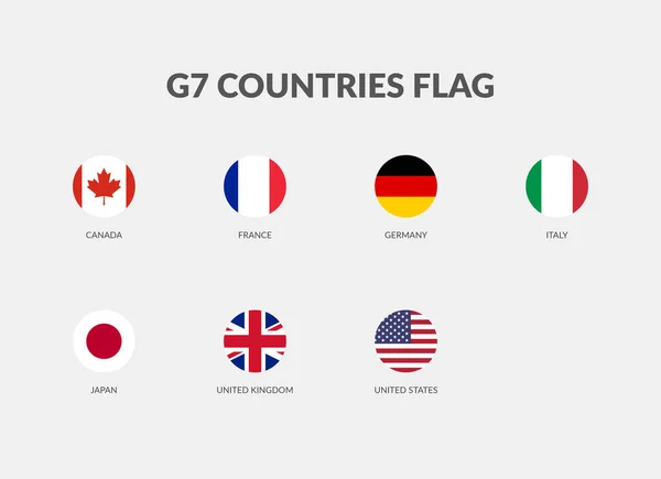 G7国家国旗图标系列 — 图库矢量图片