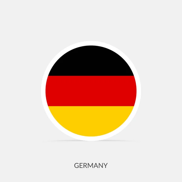 影のあるドイツの丸い旗のアイコン — ストックベクタ