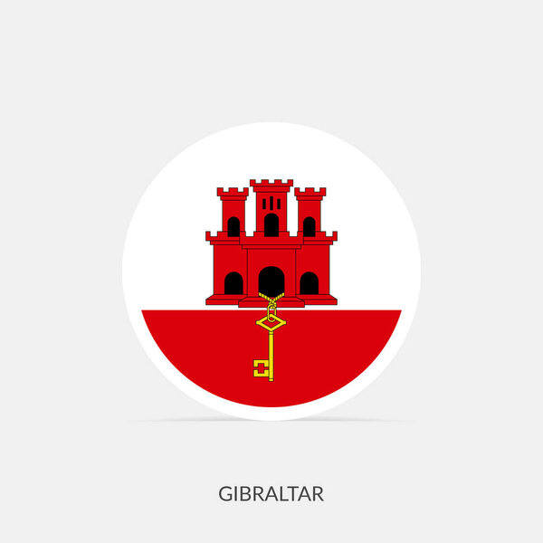 Гибралтарский круглый флаг с тенью.
