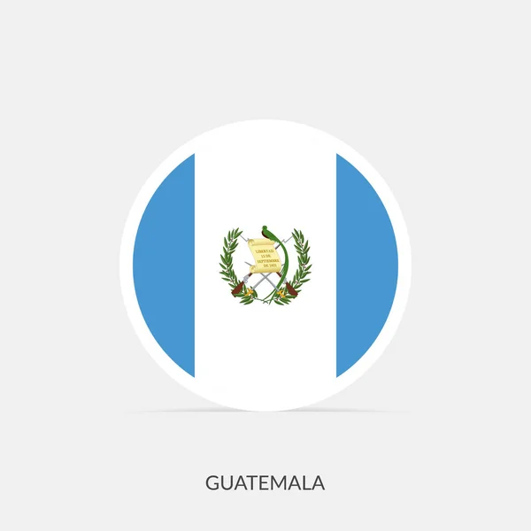 Guatemala Icono Bandera Redonda Con Sombra — Archivo Imágenes Vectoriales
