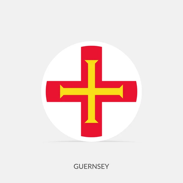 Значок Гернси Круглого Флага Тенью — стоковый вектор