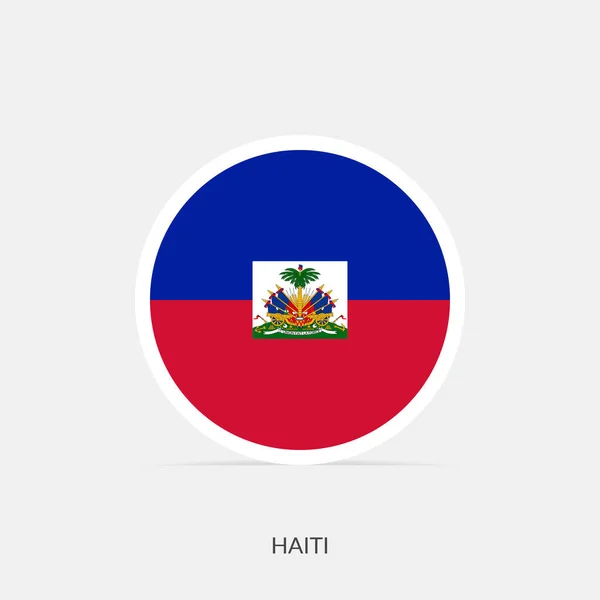 Haiti Ícone Bandeira Redonda Com Sombra —  Vetores de Stock