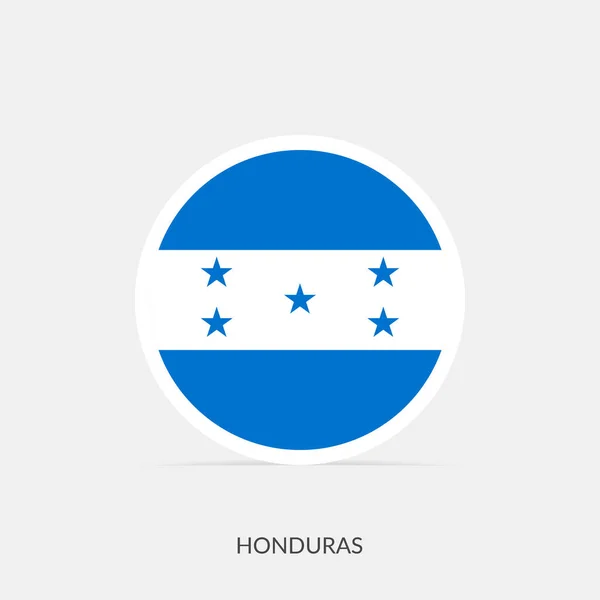 Honduras Icona Bandiera Rotonda Con Ombra — Vettoriale Stock