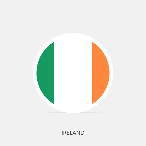 Irlandia Okrągła Flaga Ikona Cieniem — Wektor stockowy