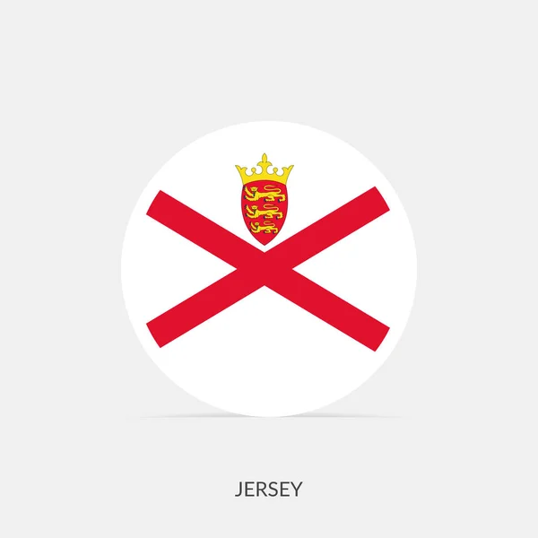 Jersey Runde Flagge Symbol Mit Schatten — Stockvektor