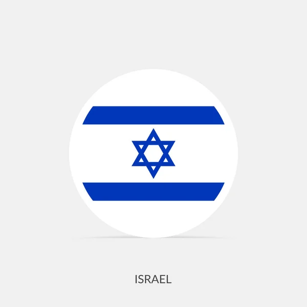 Ícone Bandeira Redonda Israel Com Sombra —  Vetores de Stock