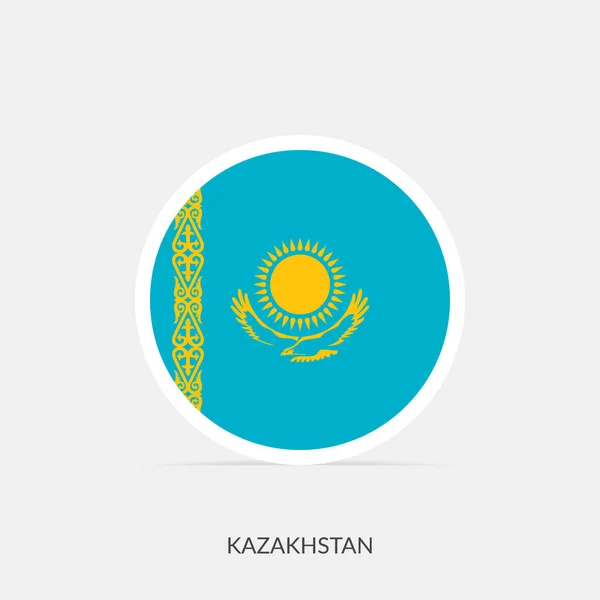 影とカザフスタンの丸い旗のアイコン — ストックベクタ