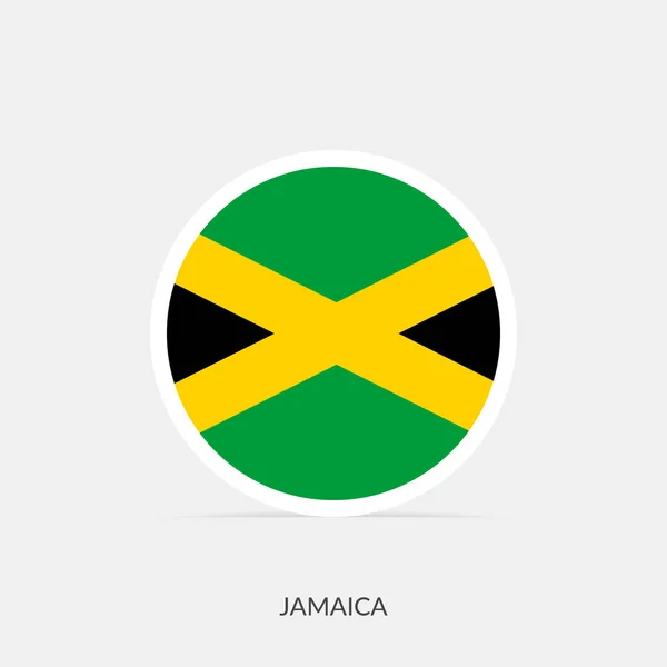 Jamaica Icono Bandera Redonda Con Sombra — Vector de stock