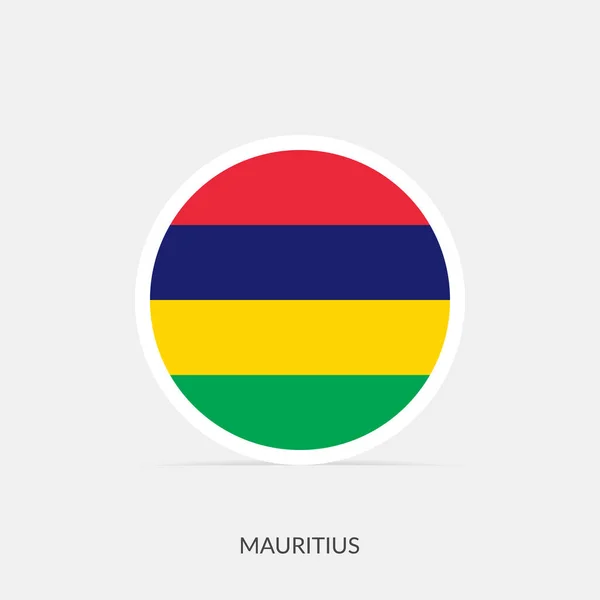 Mauritius Flag Icon Shadow — Stock Vector