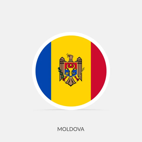 Ikona Moldavské Vlajky Kulaté Stínem — Stockový vektor