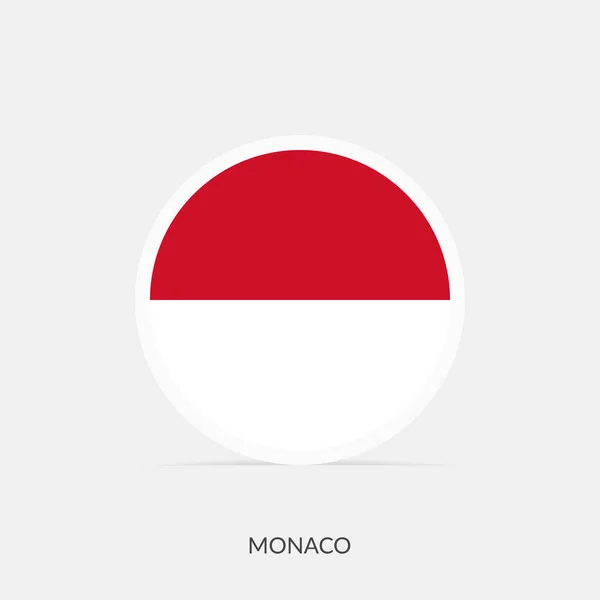 Ікона Круглий Прапор Монако Тінню — стоковий вектор