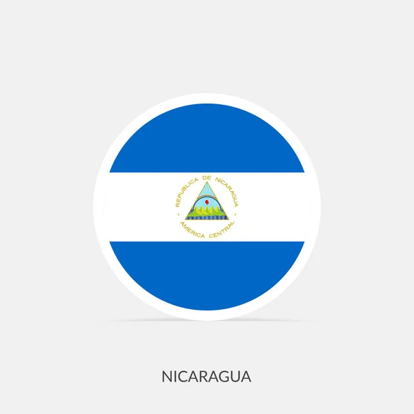 니카라과둥근 깃발에 그림자가 — 스톡 벡터