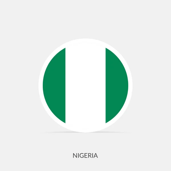 Nigeria Okrągła Flaga Ikona Cieniem — Wektor stockowy
