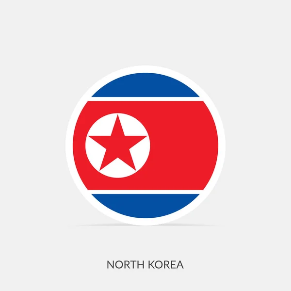 Gölgeli Kuzey Kore Bayrak Simgesi — Stok Vektör