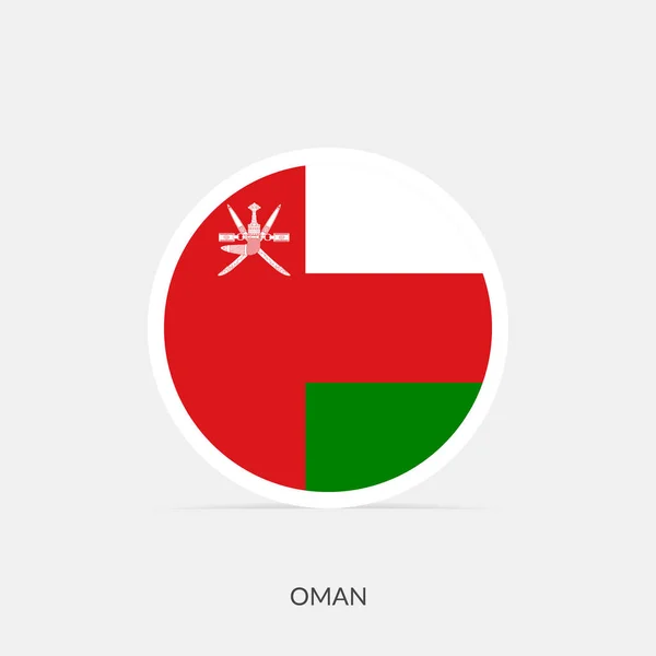 Оманский Круглый Флаг Тенью — стоковый вектор