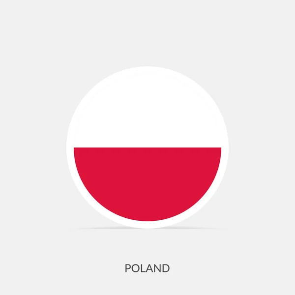 Poland Flag Icon Shadow — Stock Vector