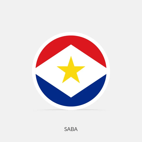 Saba Flag Icon Shadow — Stock Vector