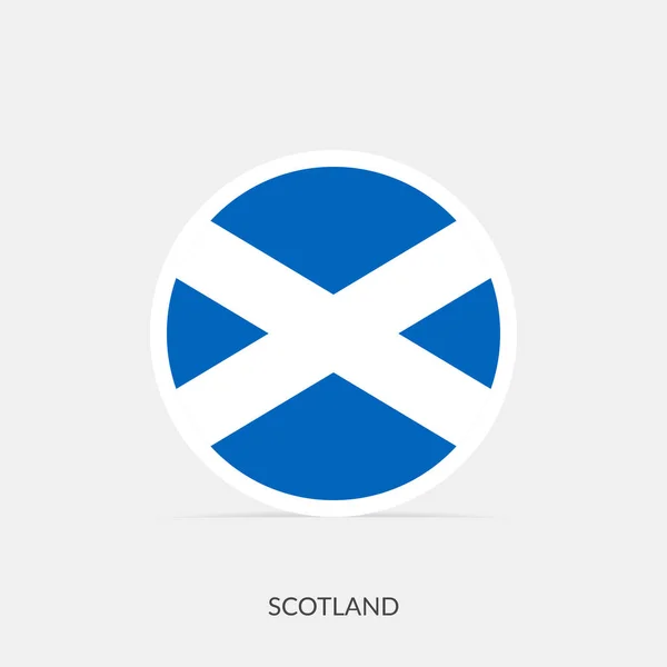 Skottland Rund Flagga Ikon Med Skugga — Stock vektor