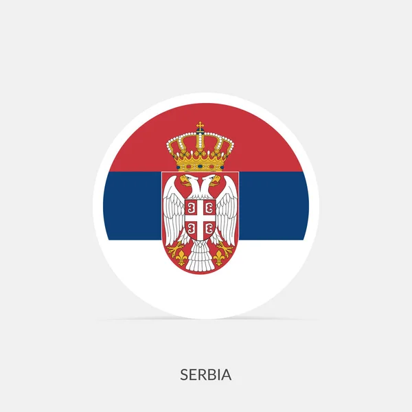 影のセルビアの丸い旗のアイコン — ストックベクタ