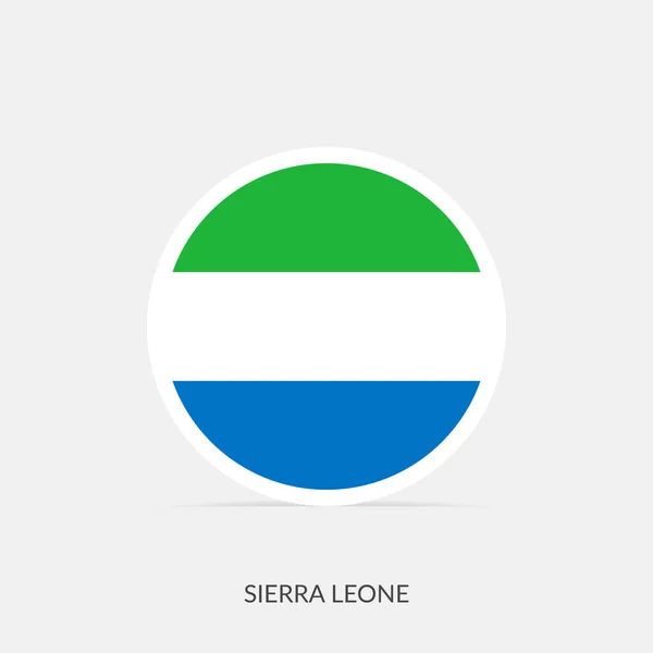 Sierra Leone Flag Icon Shadow — Stock Vector