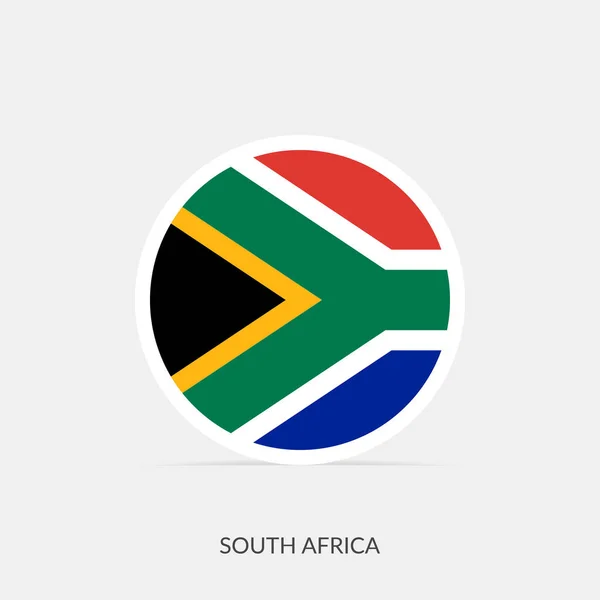 Stock vector South Africa round flag icon with shadow.