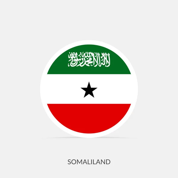 Somalilandia Icono Bandera Redonda Con Sombra — Archivo Imágenes Vectoriales