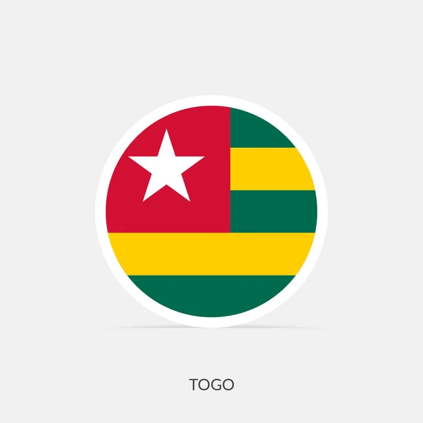 Togo Icône Drapeau Rond Avec Ombre — Image vectorielle
